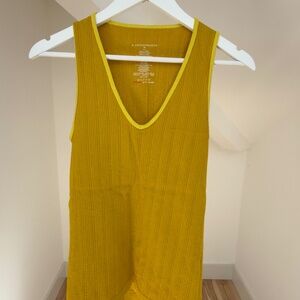 Anthropologie Gold V-Neck Dressy Tank Top